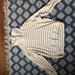 yellow and white hooded sweatshirt